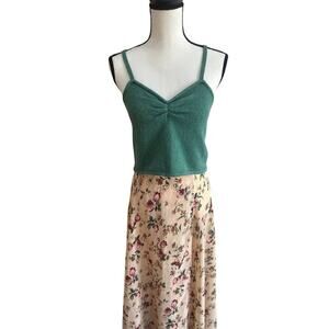 Madewell Women's Mapleton Crop Sweater Tank Top Green Knit Bralette - Size M